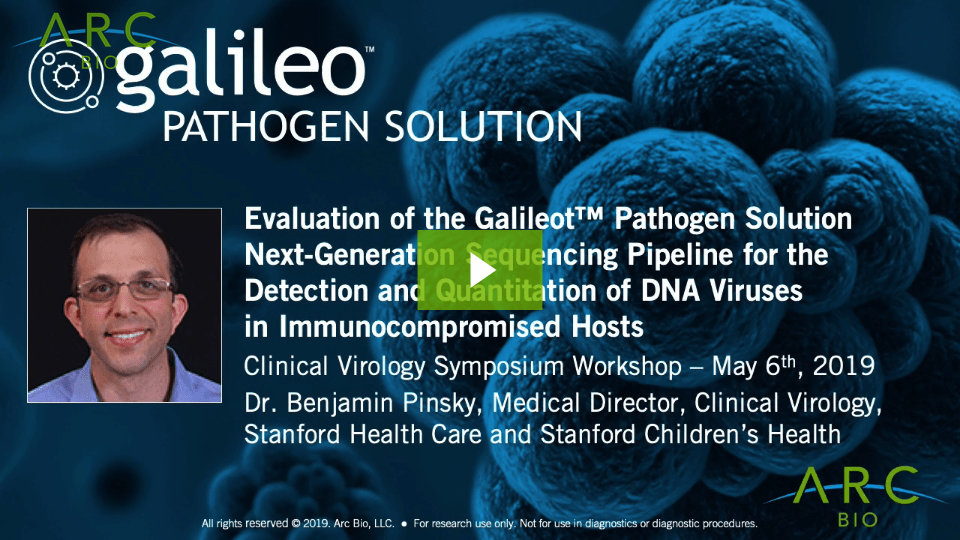 Workshop – Evaluation of the Galileo™ Pathogen Solution Next-Generation Sequencing Pipeline for the Detection and Quantitation of DNA Viruses in Immunocompromised Hosts